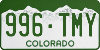 CO license plate 996TMY