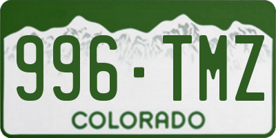 CO license plate 996TMZ