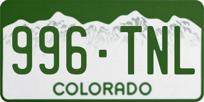 CO license plate 996TNL