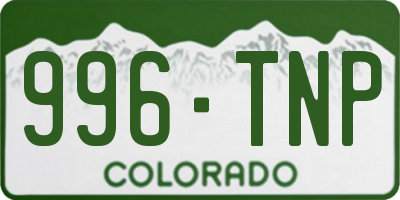 CO license plate 996TNP