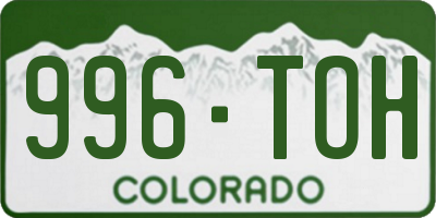 CO license plate 996TOH