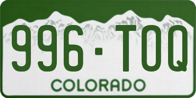 CO license plate 996TOQ