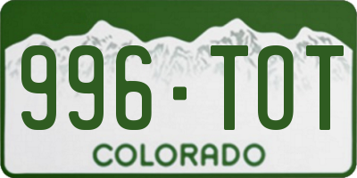 CO license plate 996TOT