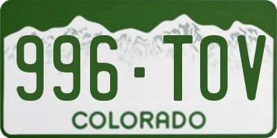 CO license plate 996TOV