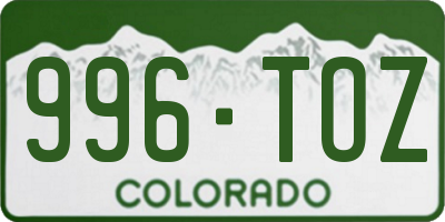 CO license plate 996TOZ
