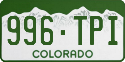 CO license plate 996TPI