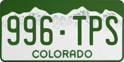 CO license plate 996TPS