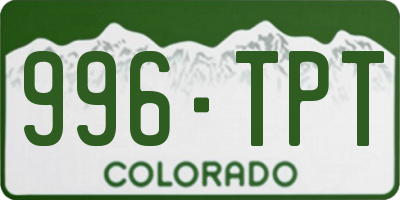 CO license plate 996TPT
