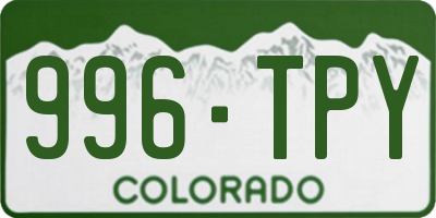 CO license plate 996TPY