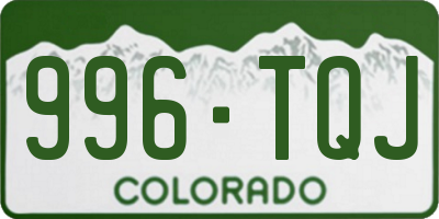 CO license plate 996TQJ