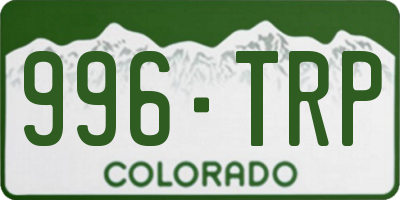 CO license plate 996TRP