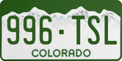CO license plate 996TSL