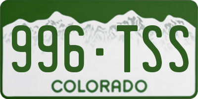 CO license plate 996TSS