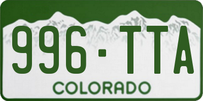 CO license plate 996TTA