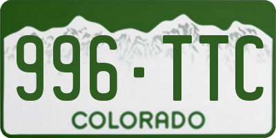 CO license plate 996TTC