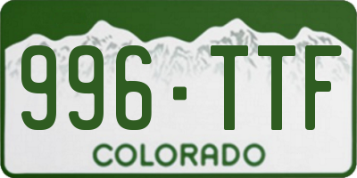 CO license plate 996TTF