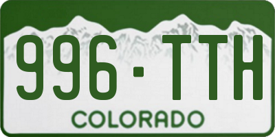 CO license plate 996TTH