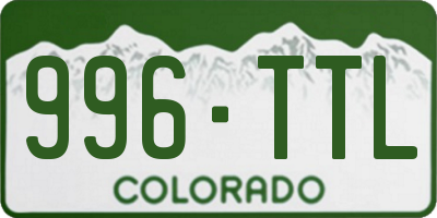 CO license plate 996TTL