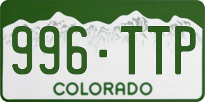 CO license plate 996TTP