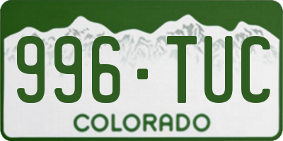 CO license plate 996TUC