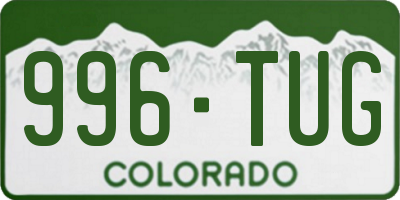 CO license plate 996TUG