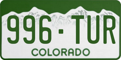 CO license plate 996TUR
