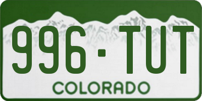 CO license plate 996TUT