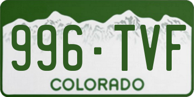 CO license plate 996TVF