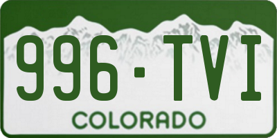 CO license plate 996TVI