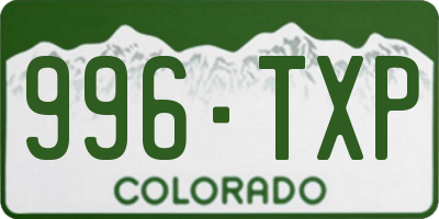 CO license plate 996TXP