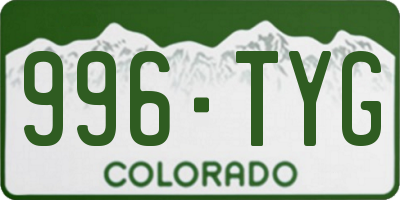 CO license plate 996TYG