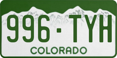 CO license plate 996TYH