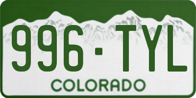 CO license plate 996TYL