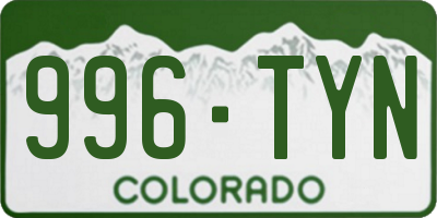 CO license plate 996TYN