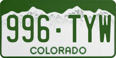 CO license plate 996TYW