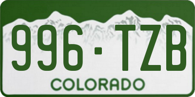 CO license plate 996TZB