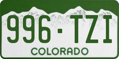 CO license plate 996TZI