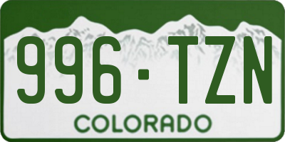 CO license plate 996TZN