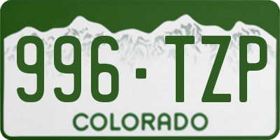 CO license plate 996TZP