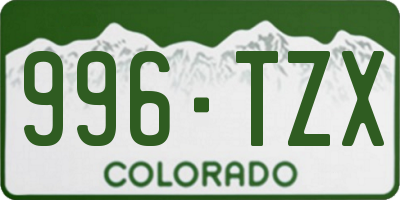 CO license plate 996TZX