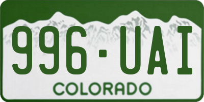 CO license plate 996UAI