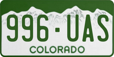 CO license plate 996UAS