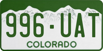 CO license plate 996UAT