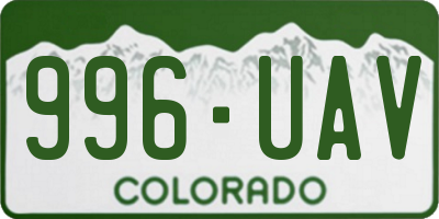 CO license plate 996UAV