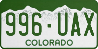 CO license plate 996UAX