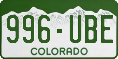 CO license plate 996UBE