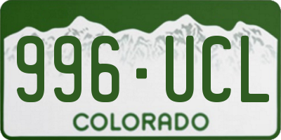 CO license plate 996UCL