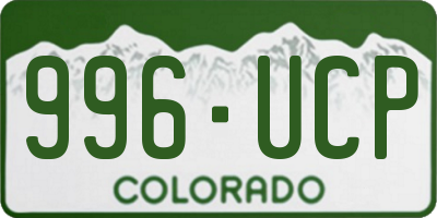 CO license plate 996UCP
