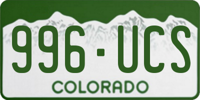 CO license plate 996UCS