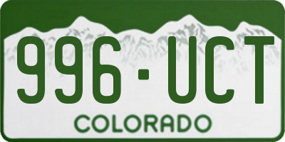 CO license plate 996UCT